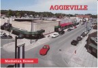 Manhattan KS Kansas, Aggieville KSU Main Street Scene, Book Store Autos, C1990s Vintage Postcard - Manhattan