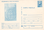 PIGEON, DISARMAMENT AND PIECE IN EUROPE, 1982, COVER STATIONERY, ENTIER POSTAL, UNUSED, ROMANIA - Tauben & Flughühner