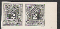 GREECE 1902 POSTAGE DUE IMPRF PAIR PROOFS IN BLACK 2 DRX - Unused Stamps