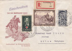 1951 Brief Einschreiben Saarland, Mi 283.304.305, Saarbrucken 2 Nach Arlon Belgien, Douane Saarlouis/1125 - Andere & Zonder Classificatie