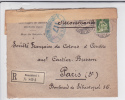 SUISSE - 1916 - ENVELOPPE COMMERCIALE RECOMMANDEE Avec CENSURE FRANCAISE De NEUCHATEL Pour PARIS - Covers & Documents