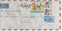 Lettre   Pour La France De 1974 ??, Timbres Yvert N° 398 , 399 , 417 , 415 ,enveloppe Pliée - Cartas