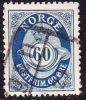 Norway 1894 / 1907 POSTFRIM 60 Ore Blue Perforation 14½ X 13½ Y & T 57 A - Usados