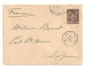 Lettre - POSTE MARITIME - Ligne N S/TP Sage N°97 - 1893 - Autres & Non Classés