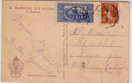 1936 - CARTE De MARSEILLE Avec VIGNETTE "PROCESSION DES PENITENTS à ND De La GARDE En 1835" Pour Les ARDENNES - SEMEUSE - Lettres & Documents