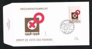 BELGIE  FDC  50 JAAR  VROUWENRECHT  IN BELGIE  1998 - 1991-2000