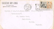 1203. Carta Aerea LAGUNA BEACH (california) 1961. Pray For Peace - Lettres & Documents