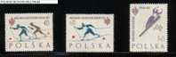 POLAND 1962 SKIING WORLD CHAMPIONSHIPS SET OF 3 MULTICOLOURED NHM Winter Sports - Unused Stamps