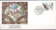 GREAT BRITAIN  -  FDC - CHRISTMAS  TOBOGGANS - ART Stained Glass  - 1990 - Unclassified