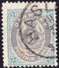 DENMARK 1875-1903 Figure WM Crown 3 Ore Blue / Grey Perforation 14 X 13½ Y&T 22 - Usati