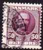 DENMARK 1907 / 1912 King Frederik VIII 50 Ore Brown-carmine Y&T 60 - Used Stamps