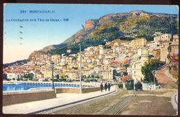 CPA Principauté De Monaco MONTE CARLO  La Condamine Et La Tête De Chien Tramway - La Condamine