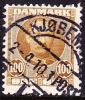 DENMARK 1907 / 1912 King Frederik VIII 100 Oreyellow-bistre Y&T 61 - Usado