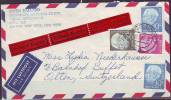 W.  GERMANY   - EXPR. AIR.  LETTER  Mit  MeF  -  HEUSS 5+2 X 30+50 Pf -  Mi. 189 ENZ. WAAGR  PAAR  - 1955 - RR - Cartas & Documentos