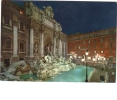 ZS25814 Roma Fontana Di Trevi Notturno Used Perfect Shape Back Scan Available At Request - Fontana Di Trevi