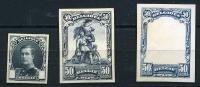 SUPERBE GRAVURE En Taille Douce  Croix Rouge Et émission De 1915 Roi Albert En Bleu Ardoise  RARE - Ensayos & Reimpresiones