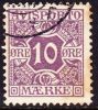 Denmark 1907 Newspaperstamps WM Crown 10 Ore Violetbrown  Y & T  J 4 - Service