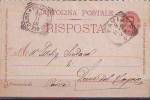 ITALIA - ITALY - UMBERTO  - RISPOSTA  7  1/2 C  - 97 - 1899 - Stamped Stationery