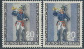 GERMANY BERLIN 1954 NATIONAL STAMP EXPO PRUSSIAN POSTILION 2DIF TYPES SC# 9NB12+ VAR - Unused Stamps