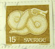 Sweden 1976 Bronze Coiled Snake 15ore - Used - Oblitérés