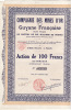 6312# ACTION DE 100 FR COMPAGNIE DES MINES D´ OR DE LA GUYANE FRANCAISE 1926 - Mines