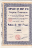 6314# ACTION DE 100 FR COMPAGNIE DES MINES D´ OR DE LA GUYANE FRANCAISE 1926 - Mines