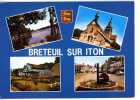 Breteuil Sur Iton : Multivues - EGLISE - PLAN D'EAU - ROND POINT - BLASON - Breteuil