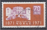 NORWAY 1971 Centenary Of Introduction Of Annual Parliamentary Sessions  - 70ore Parliament House, Oslo FU - Usati