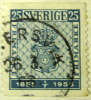 Sweden 1955 Swedish Stamp Centenary 25ore - Used - Used Stamps