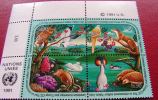 ==UNO Genf 4BLOCK 1991 194-197 ** MNH Michel € 9,00 Birds Flora Fauna - Blocks & Kleinbögen