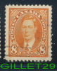 CANADA STAMP - KING GEORGE VI MUFTI ISSUE - SCOTT No 236, 0,08ç, 1937, ORANGE - USED - - Gebruikt