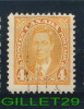 CANADA STAMP - KING GEORGE VI MUFTI ISSUE - SCOTT No 234, 0,04ç, 1937, YELLOW - USED - - Gebruikt