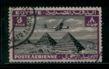 EGYPT / 1933 / AIRMAIL / AIRPLANE / HANDLEY PAGE H.P.42 OVER PYRAMIDS / POST MARK / KAFR EL SHEIKH / VF USED . - Gebraucht