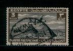 EGYPT / 1933 / AIRMAIL / AIRPLANE / HANDLEY PAGE H.P.42 OVER PYRAMIDS / POST MARK / ASWAN / VF USED . - Usados