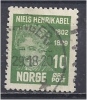 NORWAY 1929 Death Cent Of N. H. Abel (mathematician) - Green - 10ore FU - Gebruikt