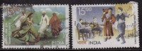 India Used 2006, Set Of 2, Joint Issue, Cyprus, Culture, Music Intruments, Folk Dance, Costume - Usati