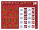 ONU New-York 2011 - Feuille De Timbres Personnalisés "Chinese Lunar Calendar" Année Du Lapin - Blocs-feuillets