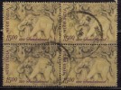 India Block Of 4 Used 2006, Sandalwood, Elephant, Tree - Usati