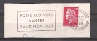 VINS / FLAMME FOIRE Au VINS NANTES Du 7 Au 11 Novembre 1969 / Format 10 X 4 { Lot C } - Vinos Y Alcoholes