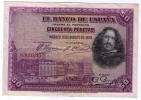 BILLETE DE 50 PESETAS DE 1928 SIN SERIE - VELAZQUEZ - USADO BONITO - 50 Pesetas