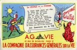 Buvard : A.G. Vie - La Cigale Et La Fourmi - La Compagnie D'Assurances Générales Sur La Vie - Bank En Verzekering