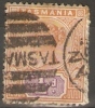 TASMANIA - 1892/9 VICTORIA 1/2d ORANGE & MAUVE USED ON PAPER - Gebruikt