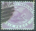 TASMANIA - 1880 VICTORIA "STAMP DUTY" 6d LILAC  (PLATYPUS) USED - Used Stamps