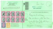 Italia Storia Postale Poste Italiane Avviso Di Ricevimento Racc. Affranc. Segnatasse 10 X £.900 + £. 500 + £ 100 - Postage Due