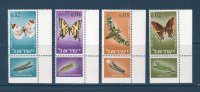 Israele / Israel  1965 -- Farfalle   ( Unif.300/303)--   ** MNH / VF - Nuovi (con Tab)