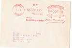 ALLEMAGNE Oblitération Mécanique NICOLAY-WEINE 1930 Uerzig - Vinos Y Alcoholes