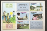 Vanuatu 1983 N° BF 5 ** Communications, Timbre Sur Timbre, Telex, Secrétaire, Avion, Voiture, Soleil, Aéroport - Vanuatu (1980-...)