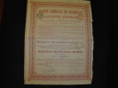Obligation Bond " Sté Generale De Tramways Et D'application D'electricité " Liège ,1910.Electricity. - Railway & Tramway