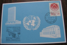 ==UNO Genf Karte 1985 Helsinki - Storia Postale