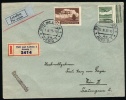 1937 Czechoslovakia Registered Airmail Letter, Cover. Usti Nad Labem 1, 11.III.37.  Praha. (J01065) - Poste Aérienne